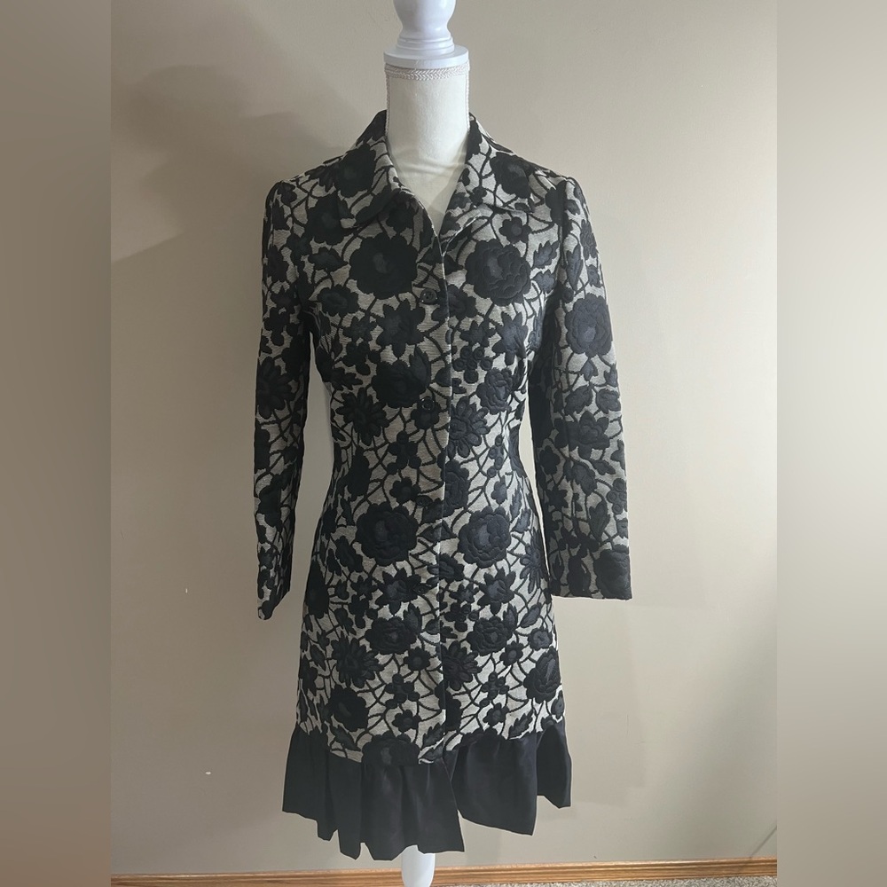Vintage Maria Bianca Nero jacquard dress button front dress small